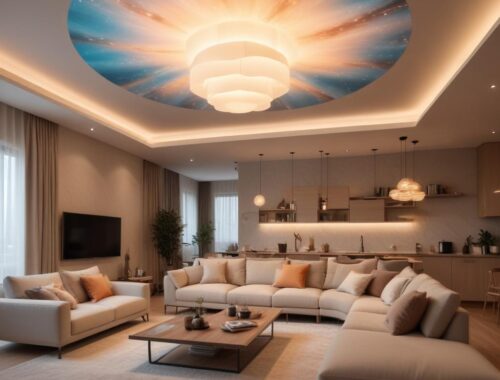 Парящие натяжные потолки с подсветкой: технические особенности и ценовые ориентиры от 990 руб/м2