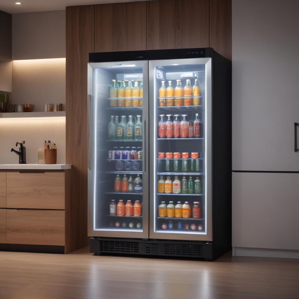 Холодильник для напитков с подсветкой: характеристики и параметры