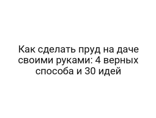 Как сделать пруд на даче своими руками: 4 верных способа и 30 идей