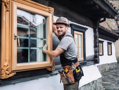 Установка окон ПВХ в деревянном доме с обсадой